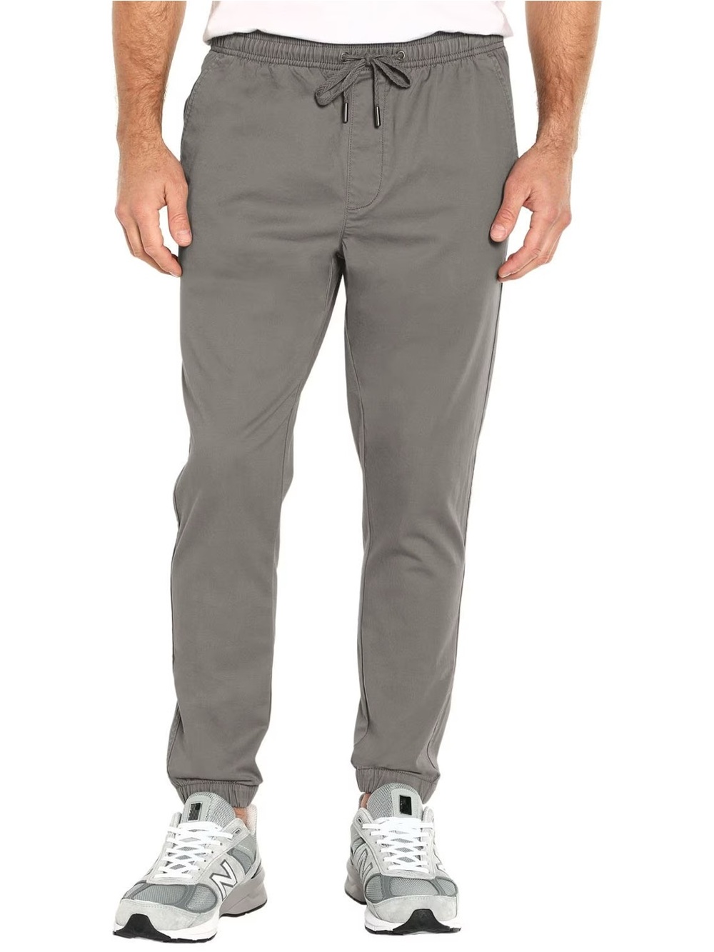 GAP Men’s Twill Joggers in Smoked Pearl Size M